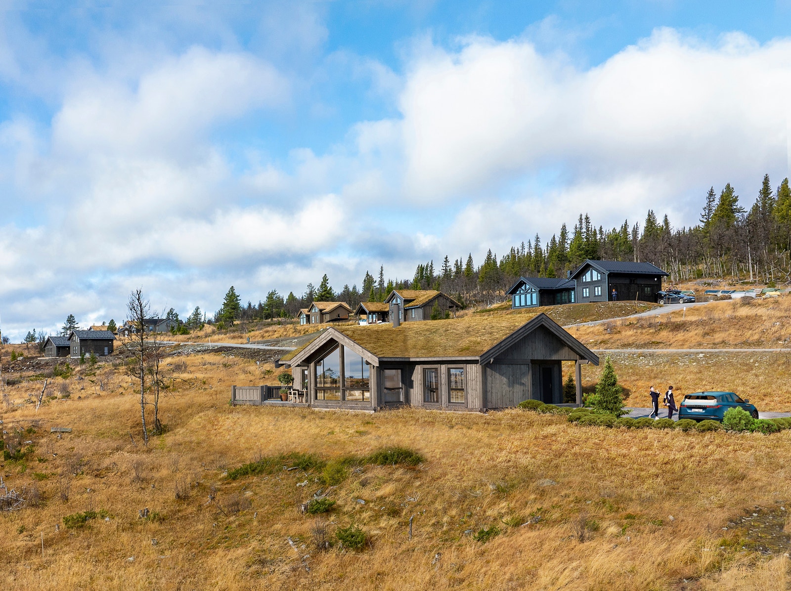 Hytta visualisert inn på tomta Galleribilde