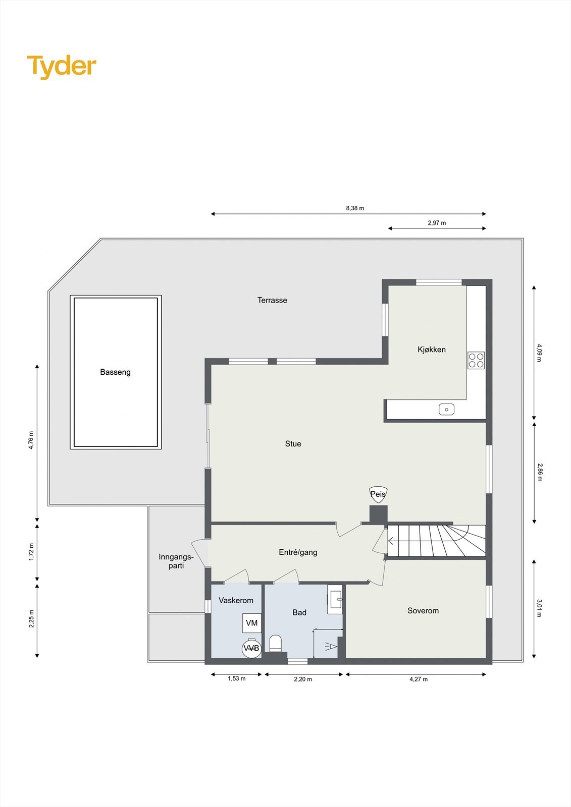 Plantegning 1.etg Galleribilde