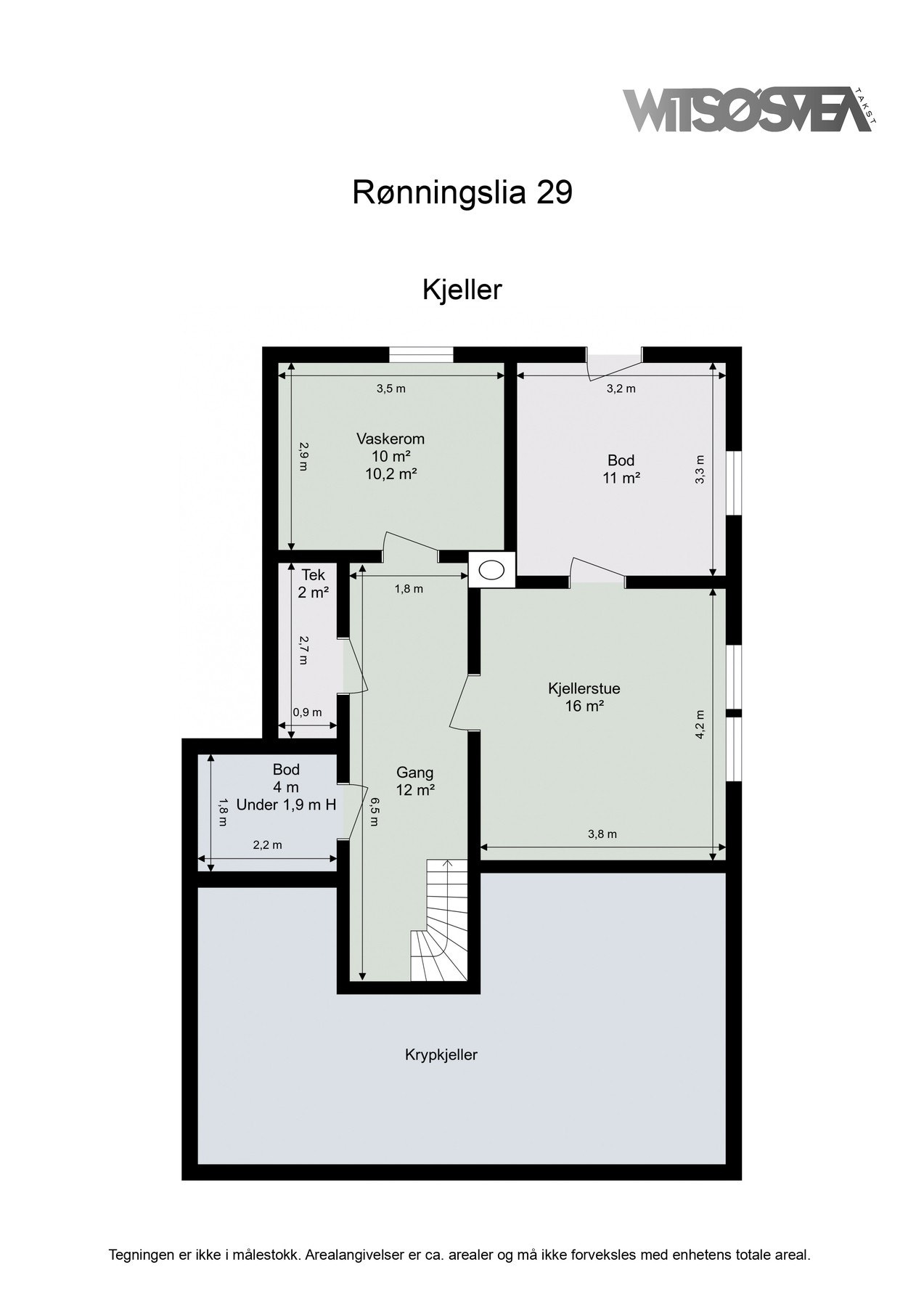 Planskisse kjeller Galleribilde