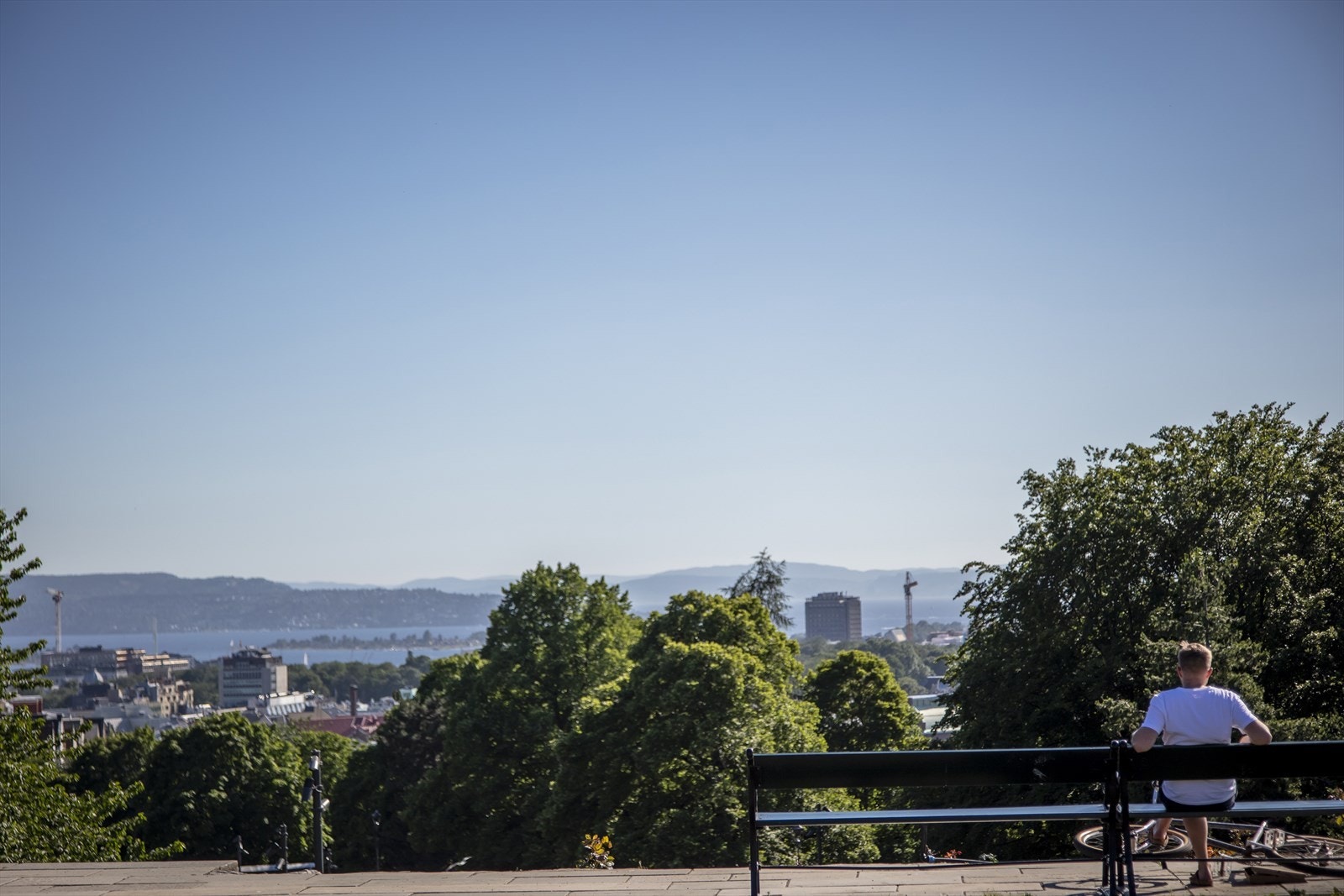Fra benkene på St. Hanshaugen kan du nyte en fantastisk utsikt og et rolig miljø, perfekt for avslapning eller en hyggelig pause. Galleribilde