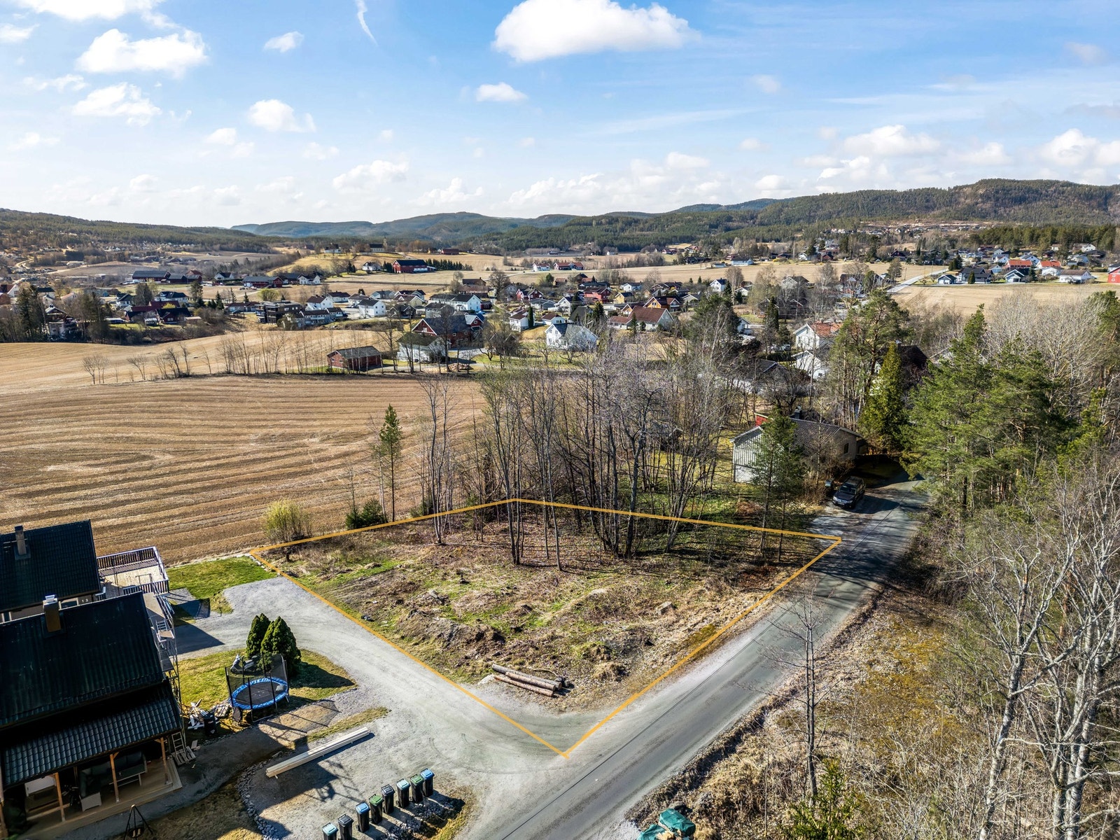 Skisse som viser tomtegrensene. Dette er kun en illustrasjon. Grensene kan avvike fra virkeligheten. Galleribilde