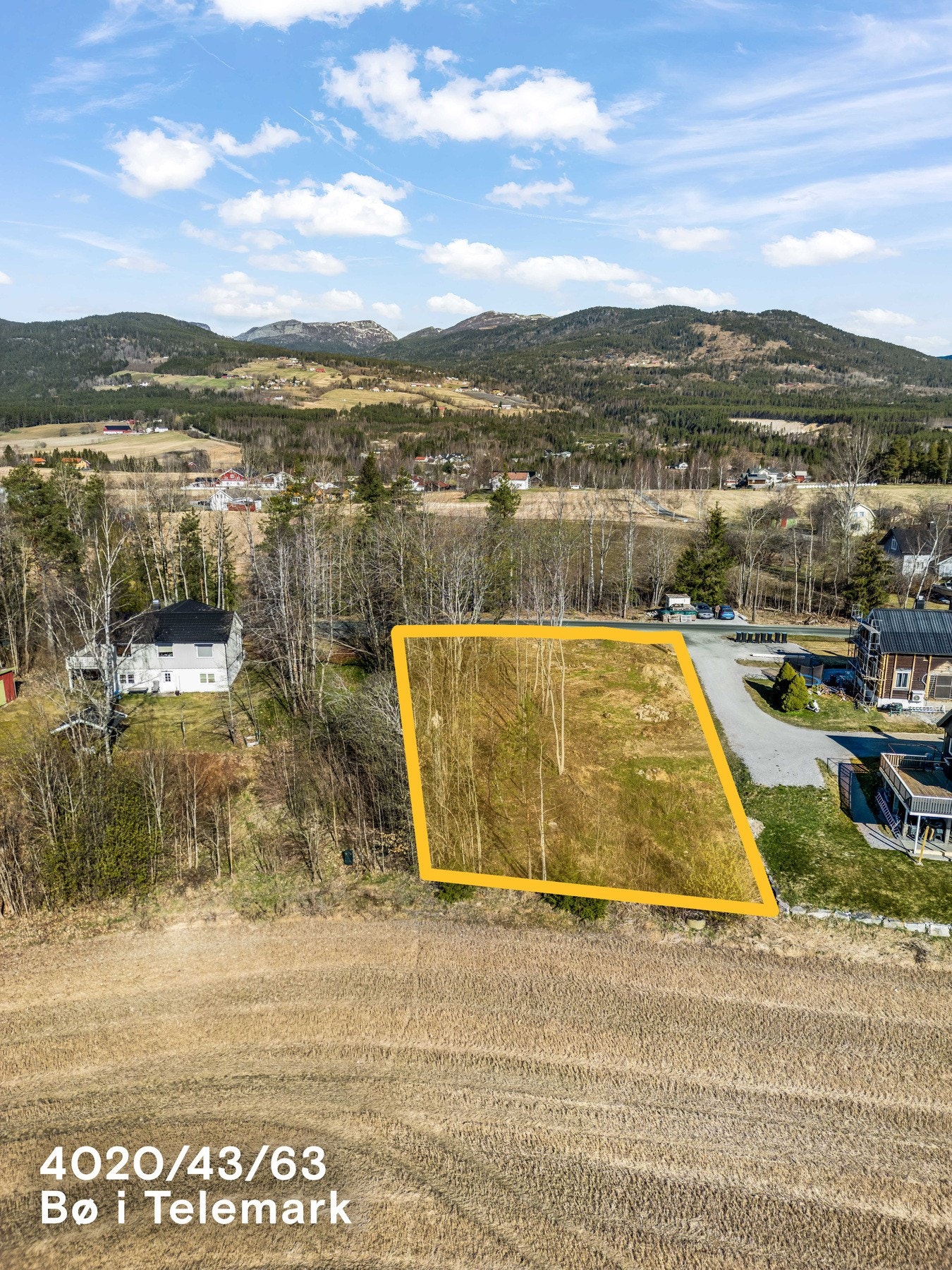 Skisse som viser tomtegrensene. Dette er kun en illustrasjon. Grensene kan avvike fra virkeligheten. Galleribilde