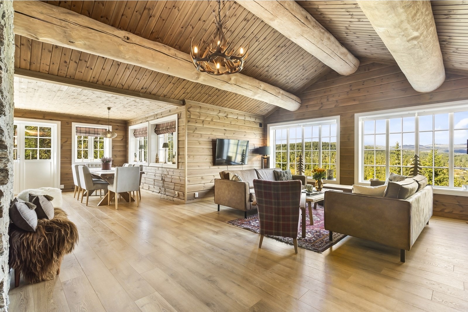 Romslig stue flott utsikt Galleribilde