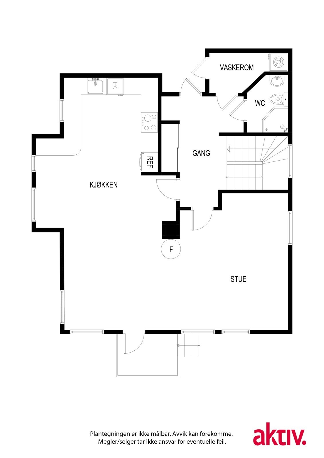 Plantegning 1. etasje Galleribilde