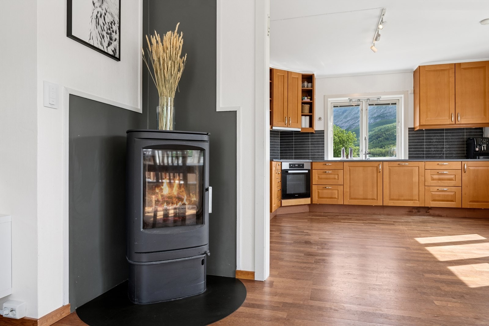 Det er ilsted i stuen som gir hygge og ikke minst rask oppvarming. Galleribilde