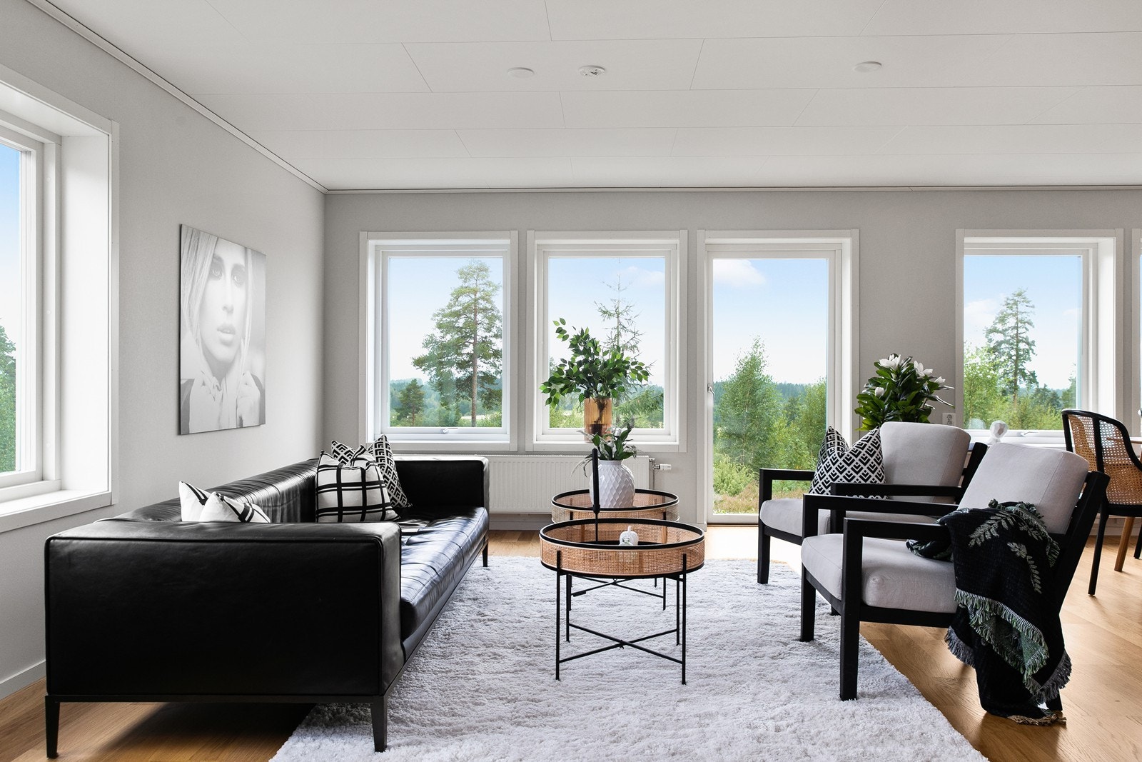 Vindusflatene i stuene gir godt med naturlig lys. Galleribilde