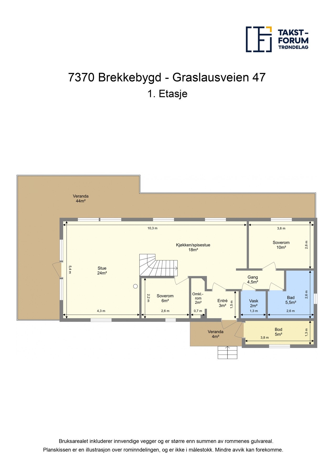 Planskisse 1. etasje. Galleribilde