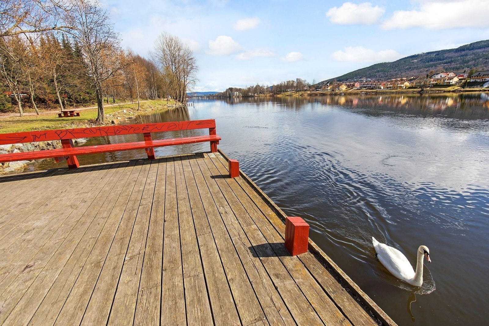 Brygge ved elveparken.Noen få minutter gange fra leilighten! Galleribilde