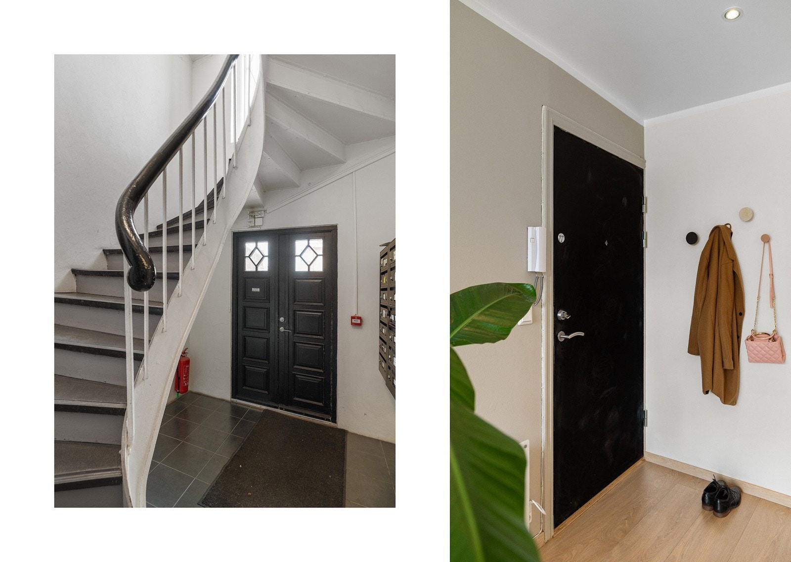 Trivelig entré med knaggrekke for oppheng av yttertøy. Galleribilde