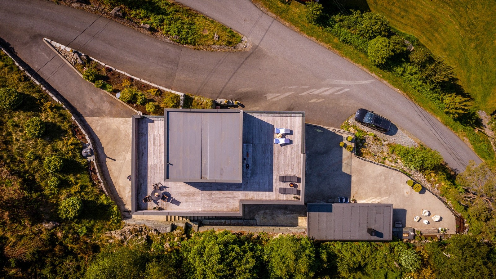 - Eiendommen sett fra luften -