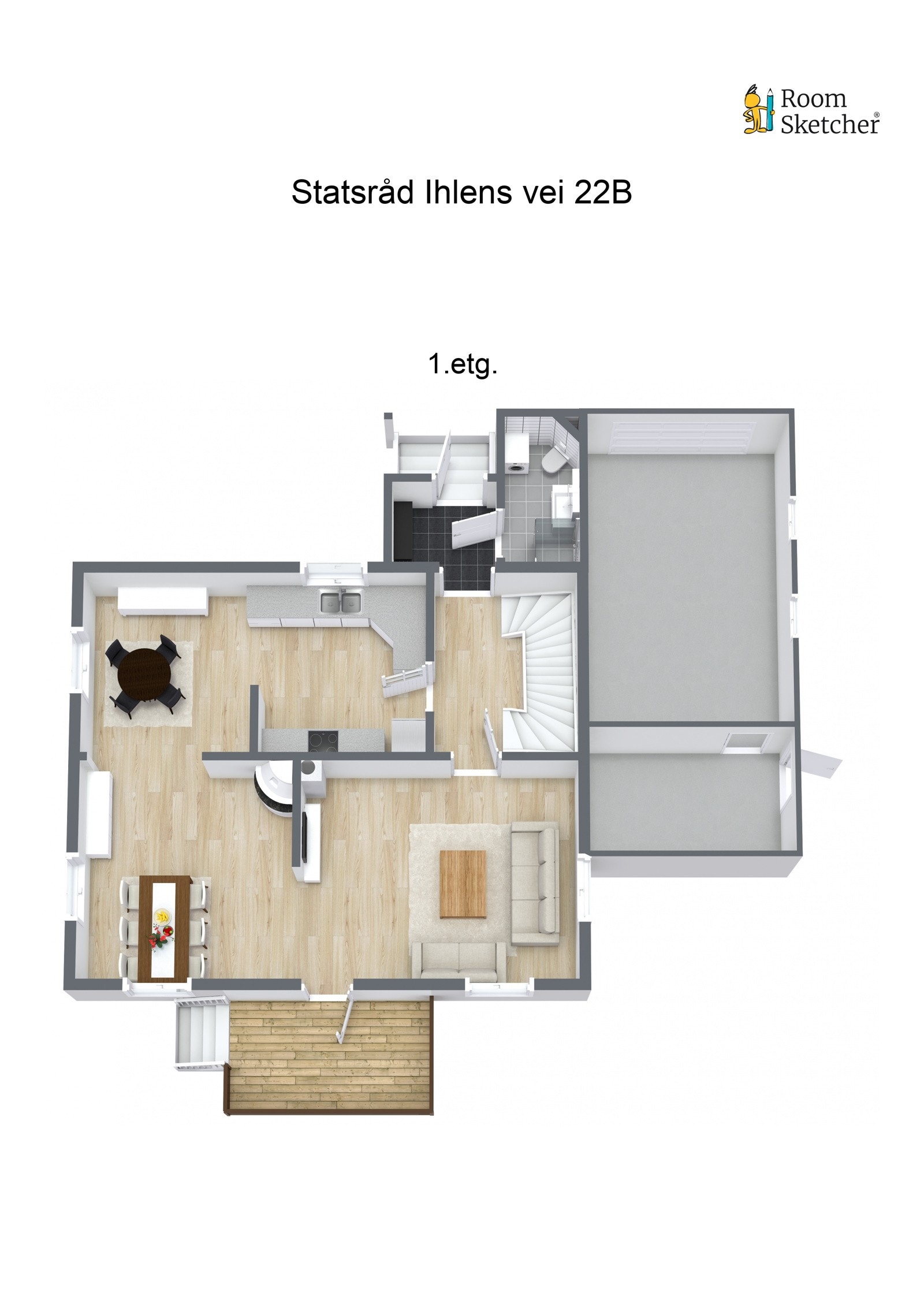 Plantegning 1. etasje Galleribilde