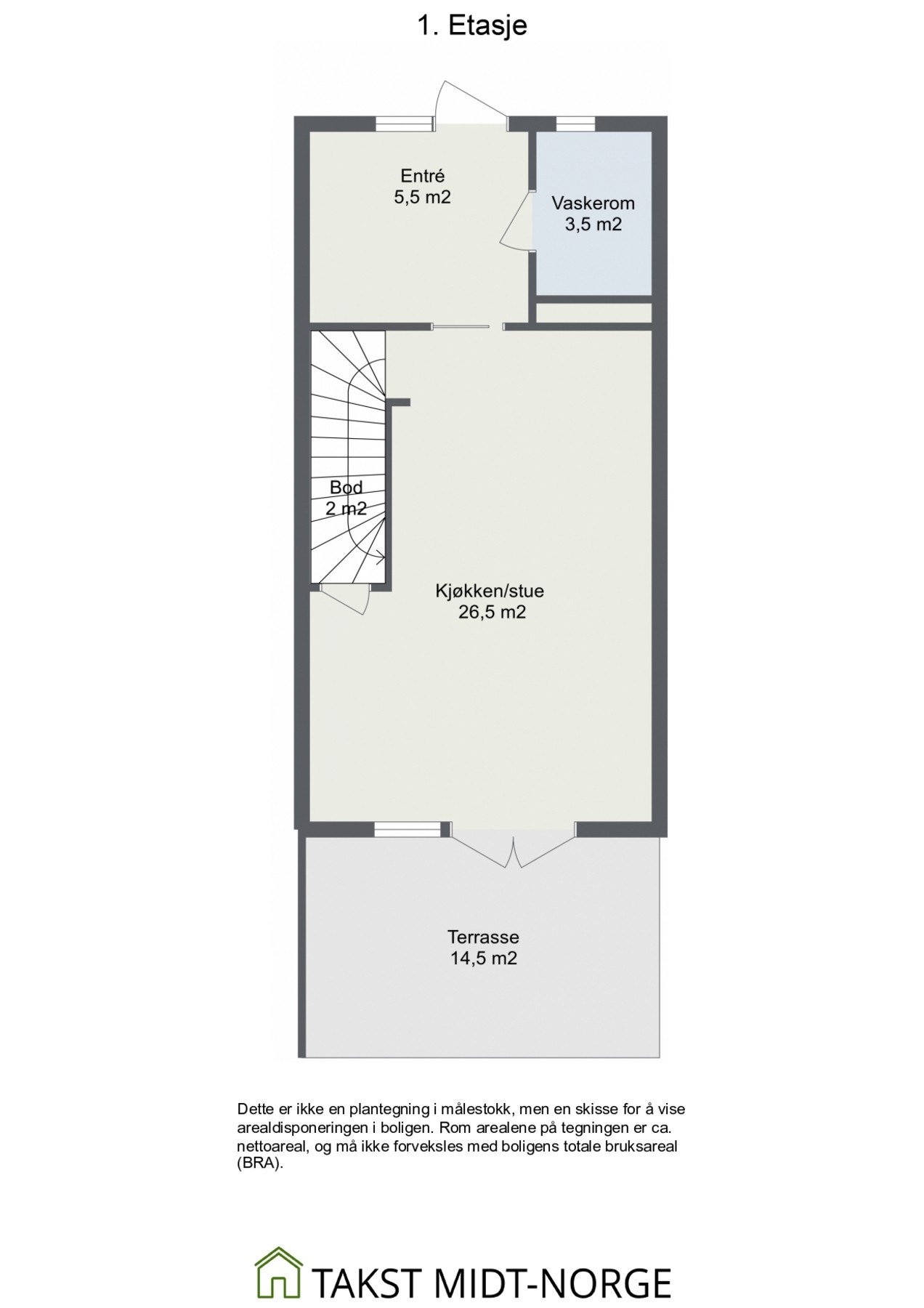 Planskisse 1. etasje. Galleribilde