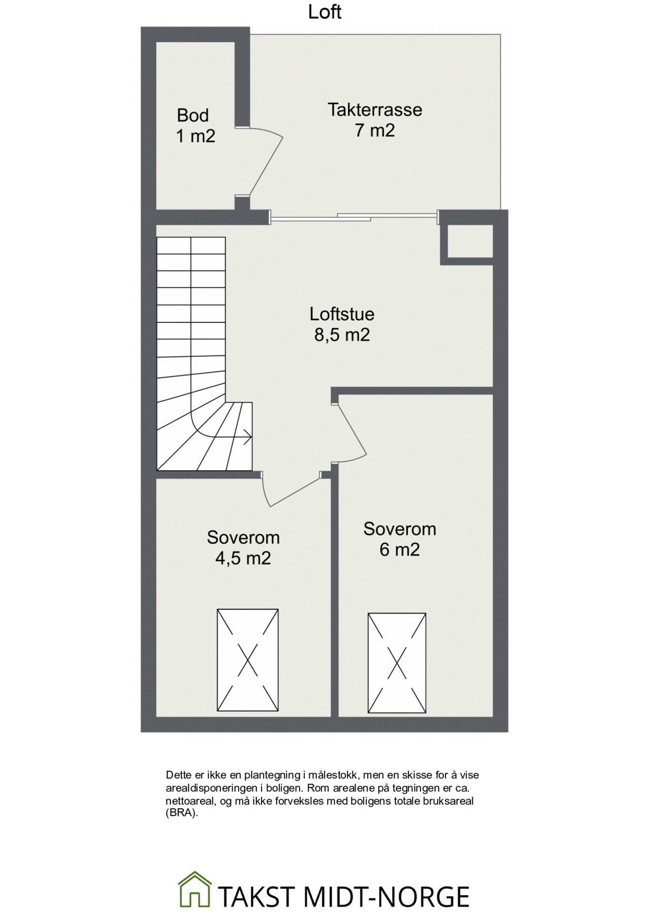 Planskisse loftetasje. Galleribilde