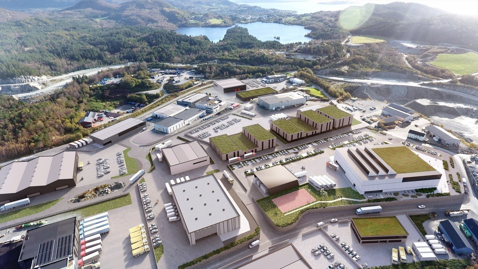 Render - Tau Næringspark , mulighetsstudie Galleribilde