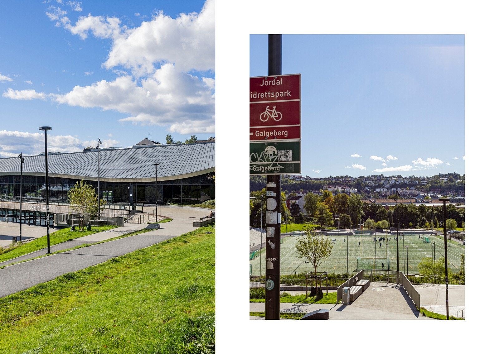 Jordal Idrettspark har kunstgressbane, skatepark og nye Jordal Amfi ishockeyhall. Galleribilde