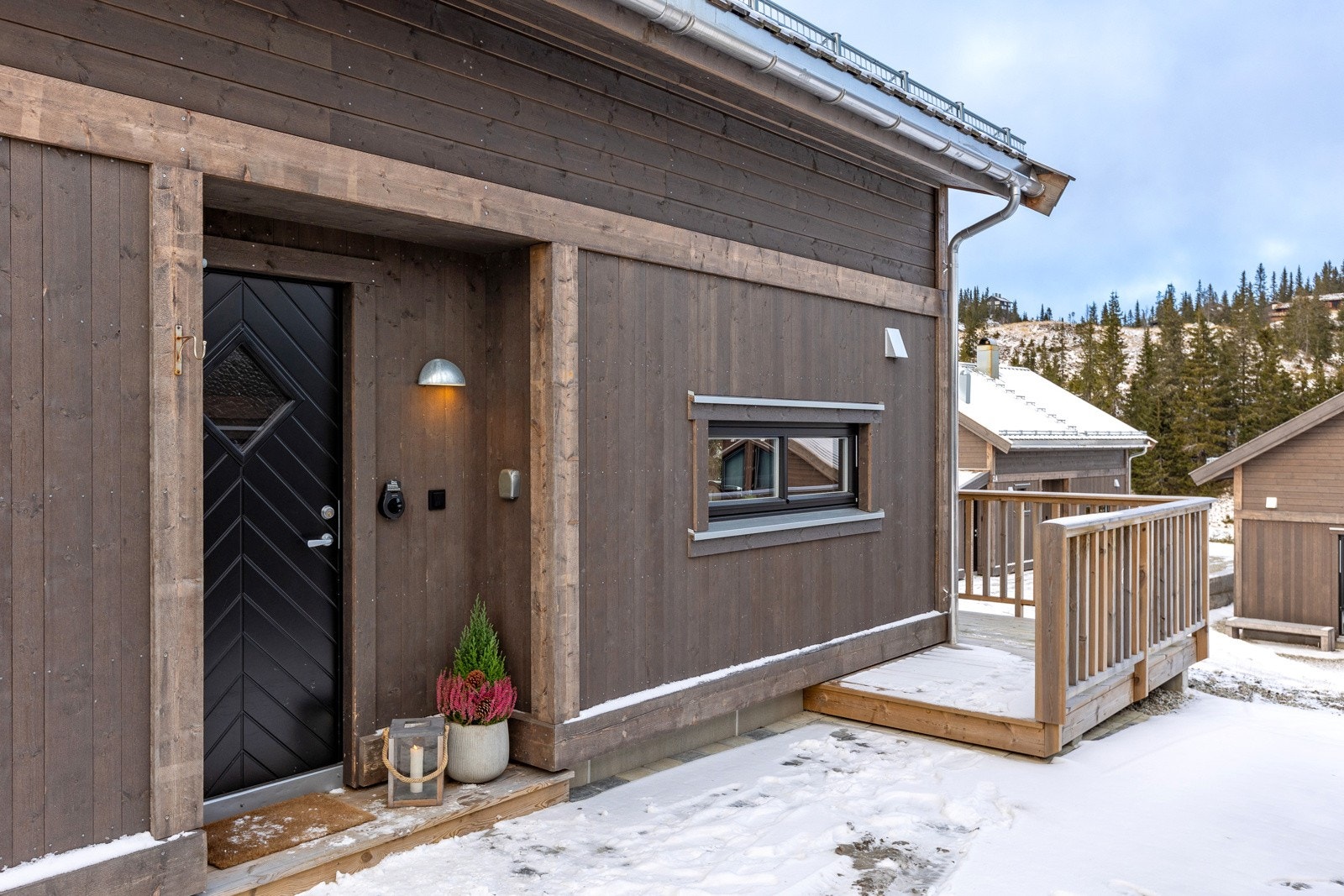 Hyggelig inngangsparti med tilgang til terrassen. Galleribilde