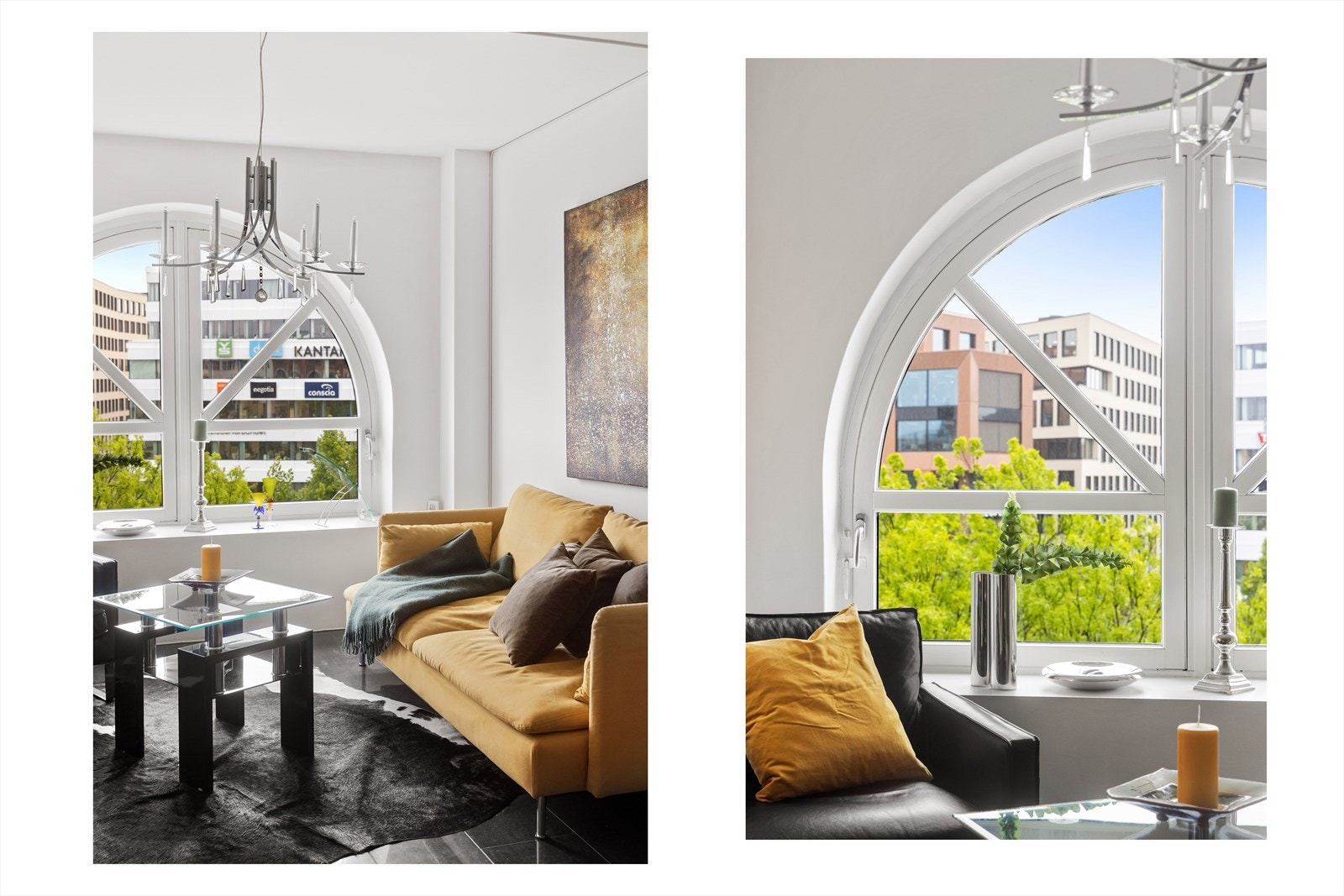 Det store og vakre todelte vinduet slipper inn mye med naturlig lys, noe som skaper et lyst og trivelig innemiljø. Galleribilde