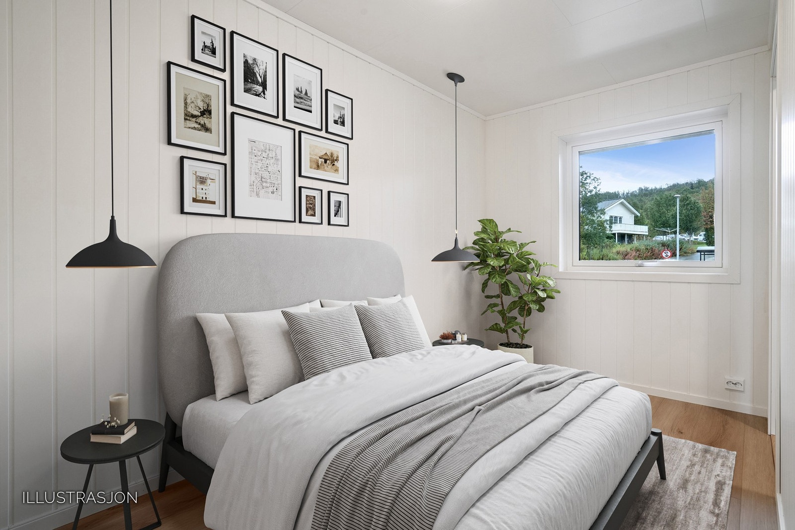 Soverom (bildet er digitalt møblert). Galleribilde