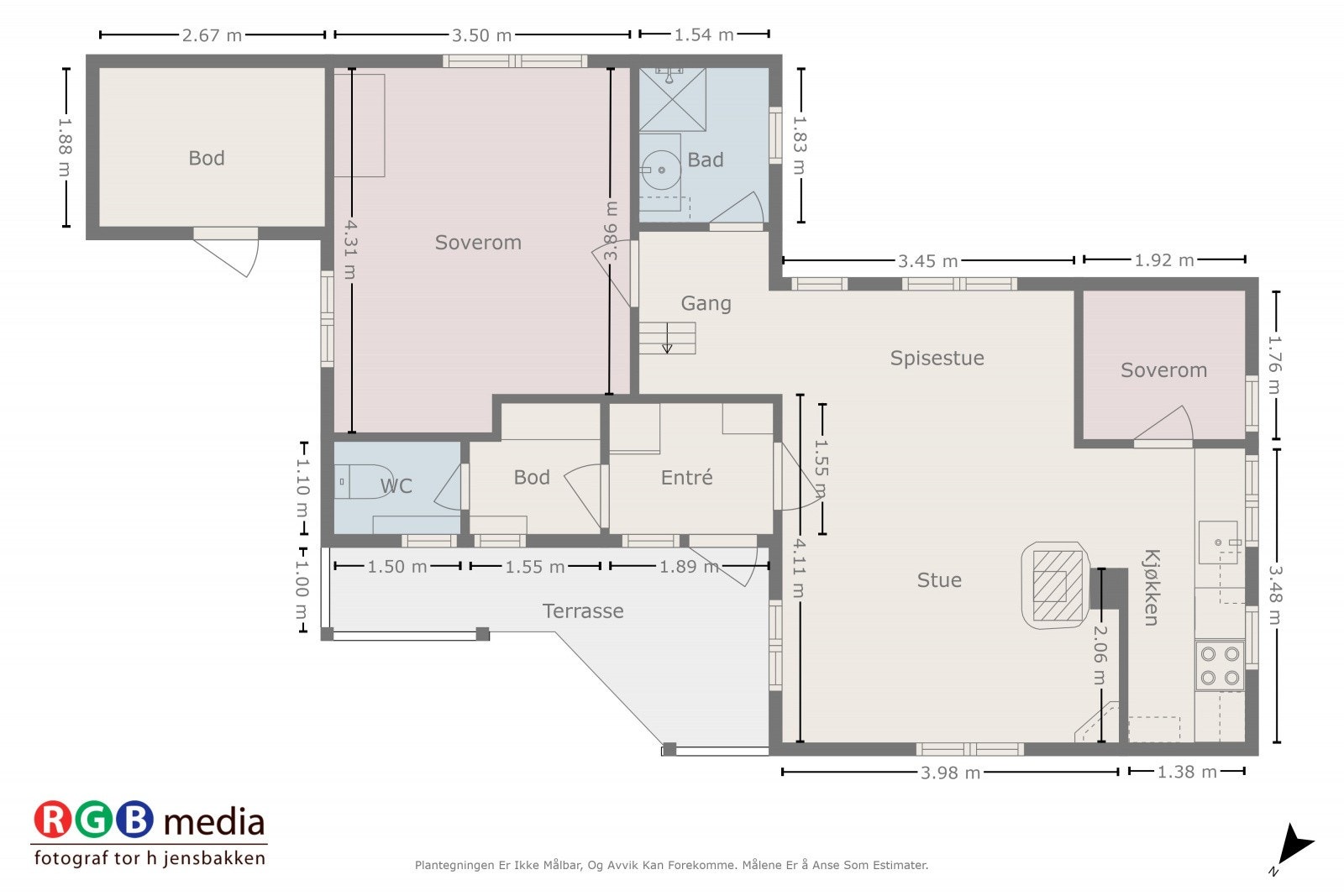 Plantegning, 1. etasje. Galleribilde