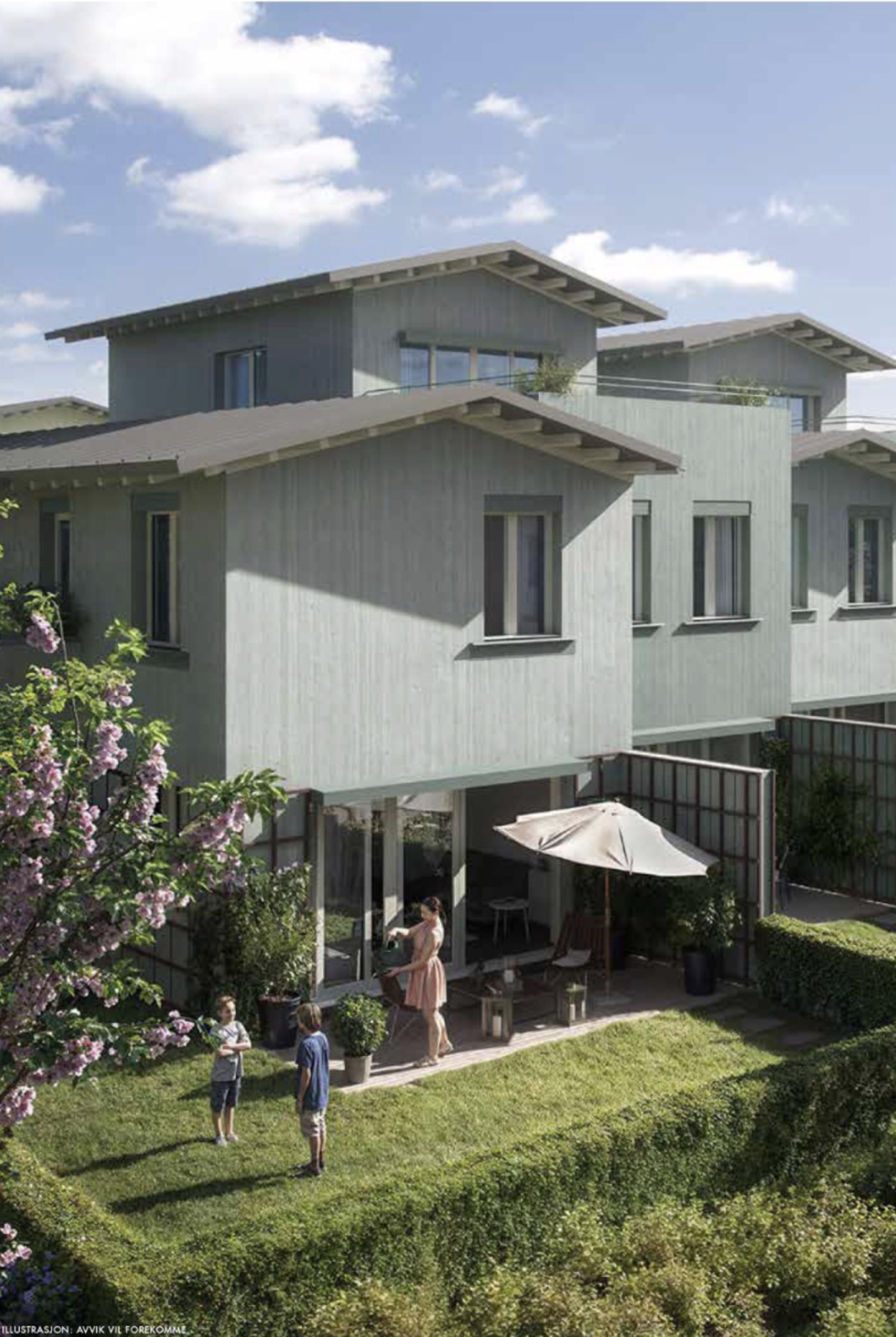 Bildet er en illustrasjon av rekkehuset. Bildet kan avvike fra ferdig leveranse Galleribilde