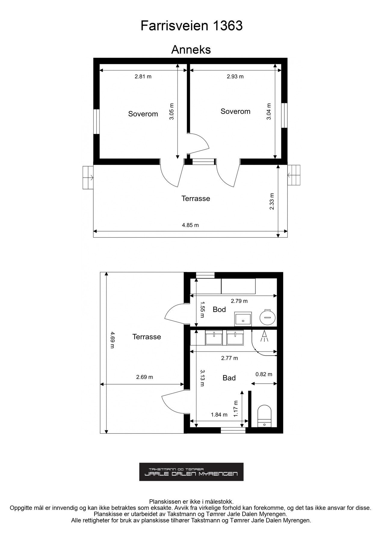 Plantegning anneks. Galleribilde