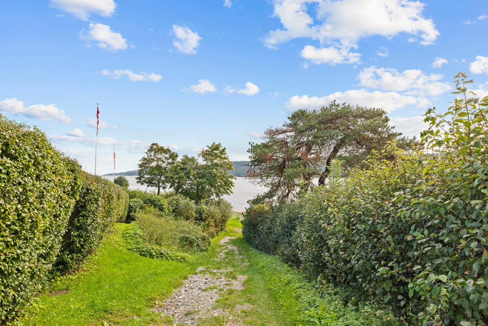 Kort vei fra hytta ned til badestrand. Galleribilde