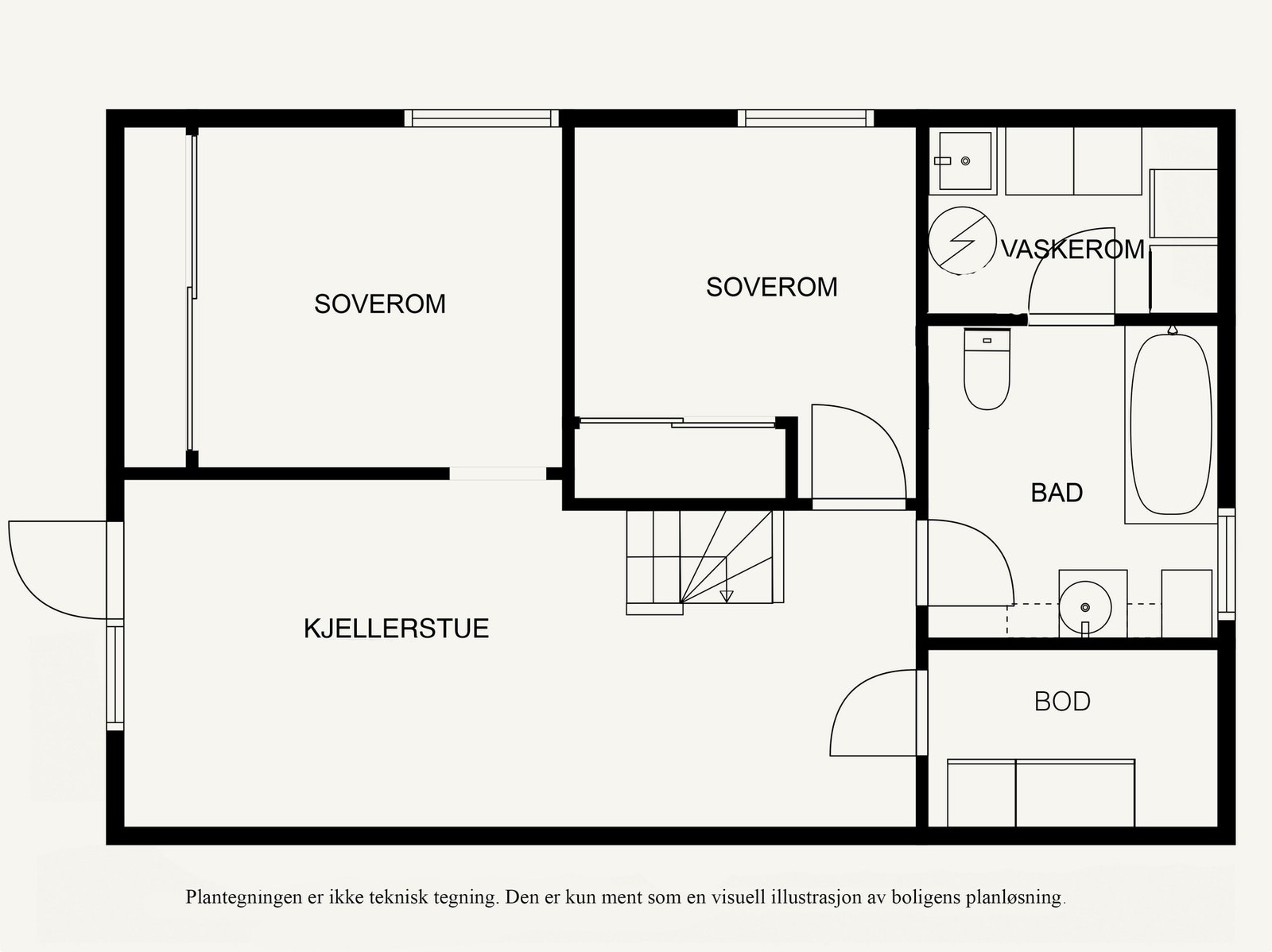Plantegning u. etg. Galleribilde