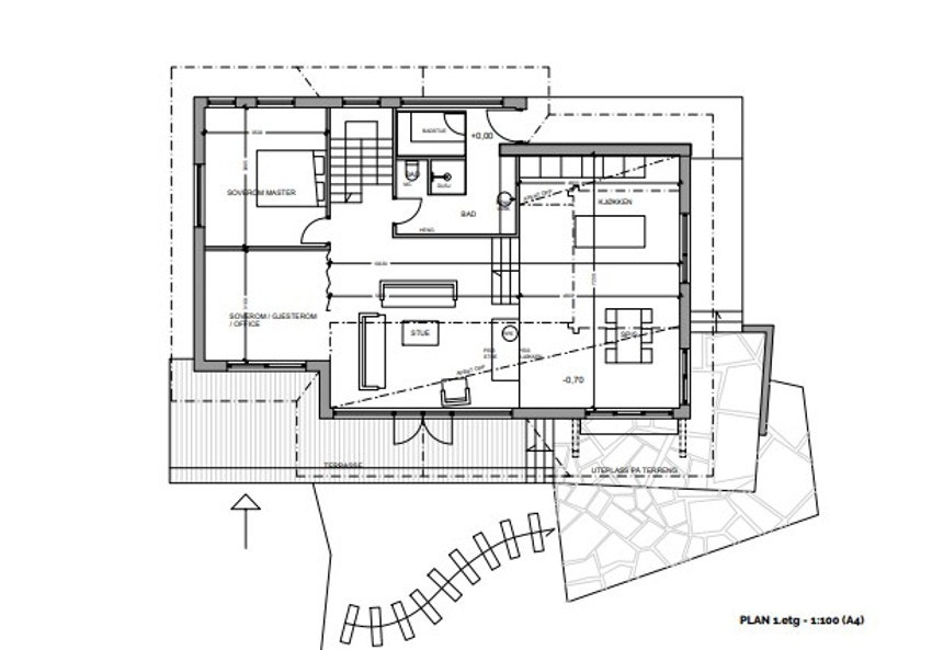 Forslag til planløsning 1.etg Galleribilde