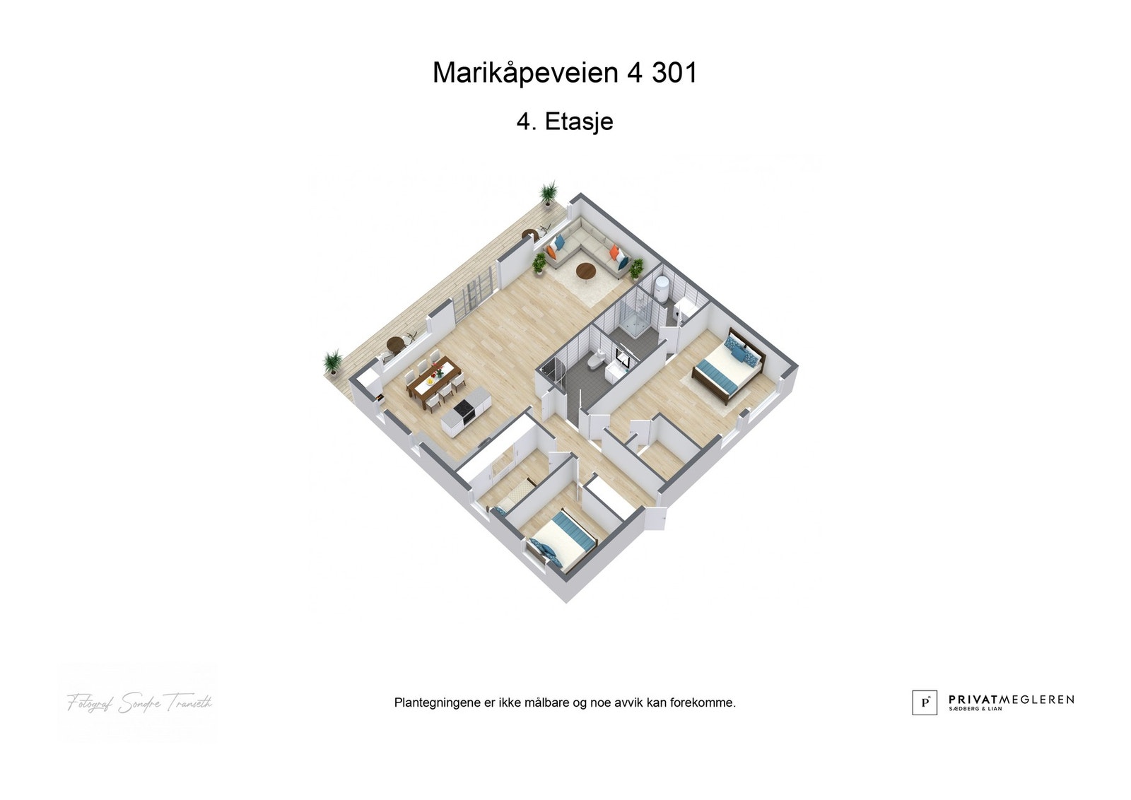 - 3D plantegning (ikke målbart) - Galleribilde