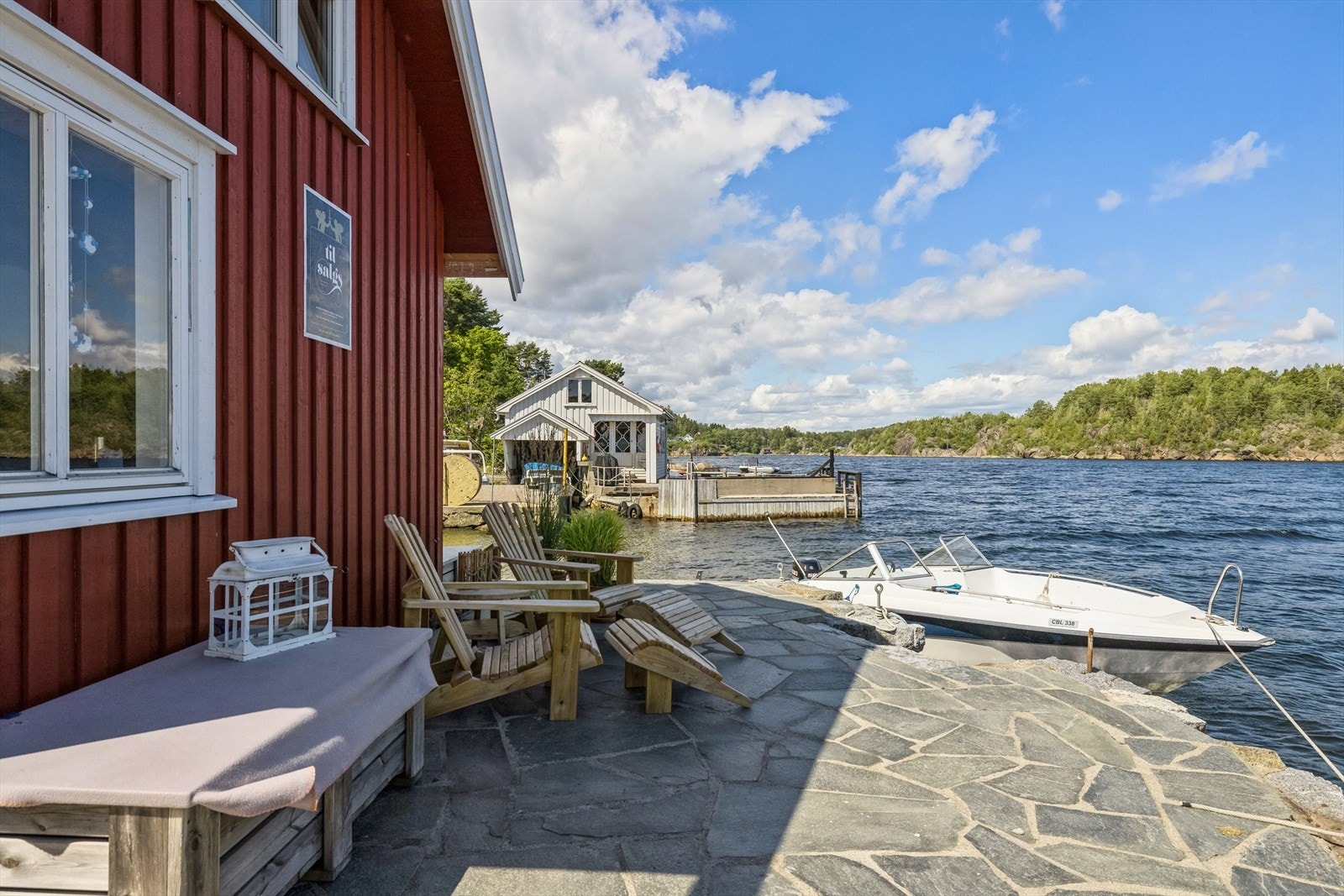 Skifer- og stenlangt brygge Galleribilde