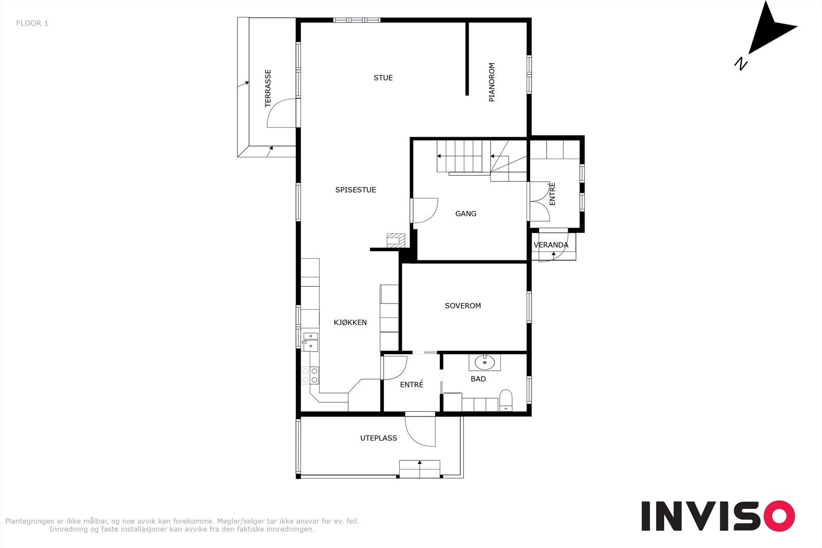 Plantegning - 1. etasje - hovedetasjen Galleribilde