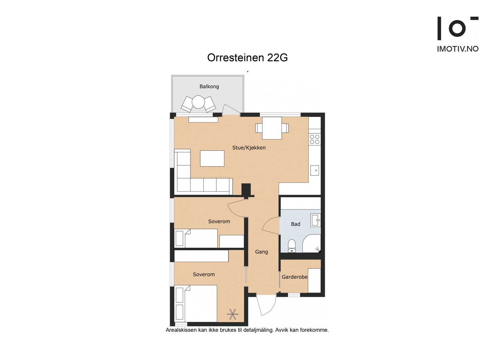 Plantegning. Leiligheten har BRA-i 65 m². Galleribilde