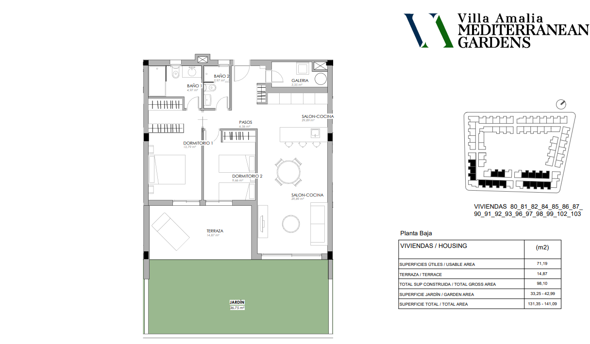 Plantegning - bakkeplans leiligheten Galleribilde