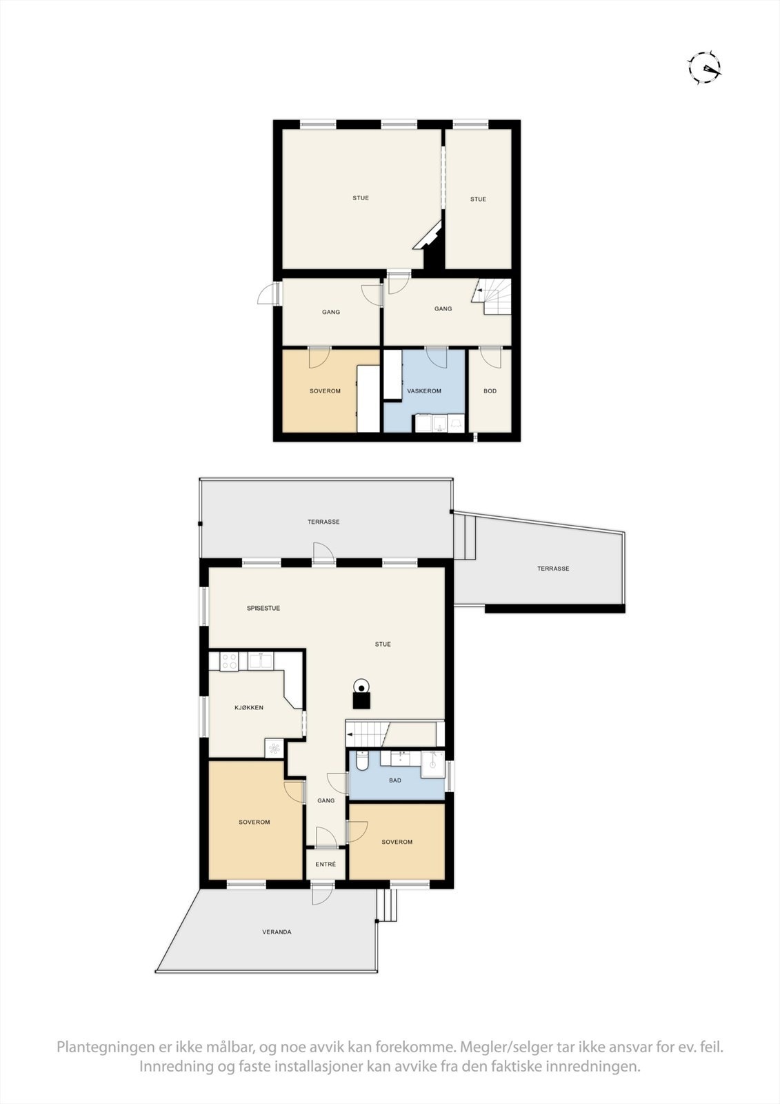 Plantegninger for hele boligen. Galleribilde