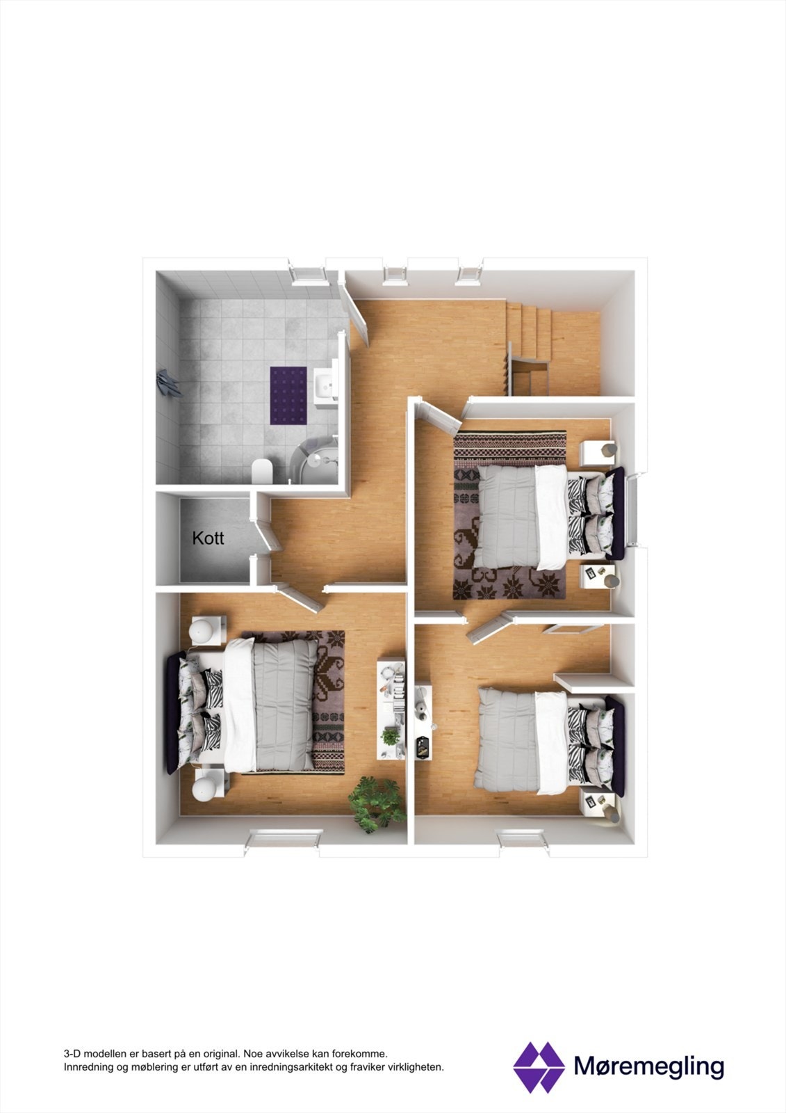 Plantegning loft - 3D Galleribilde