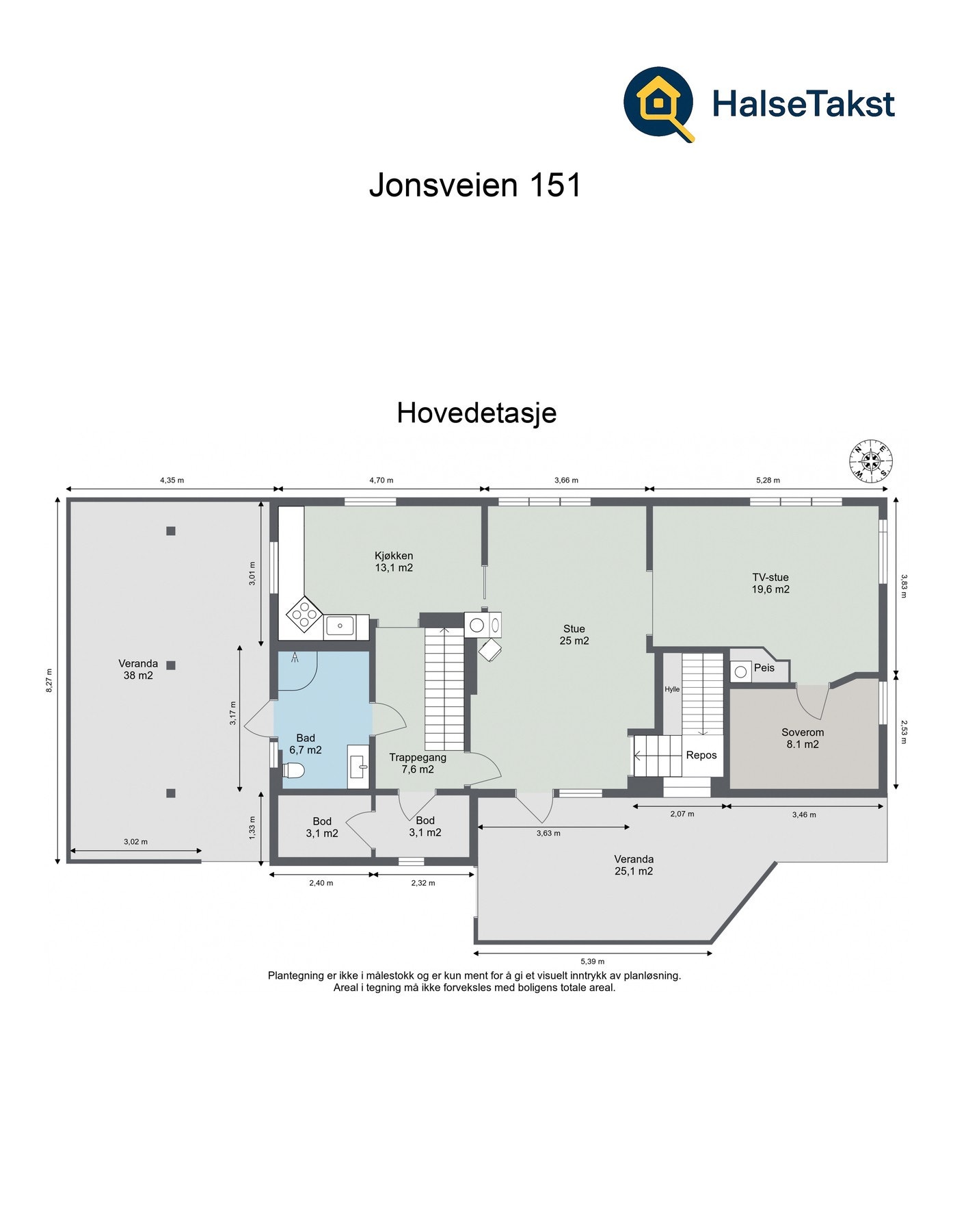 Planskisse hovedetasje Galleribilde