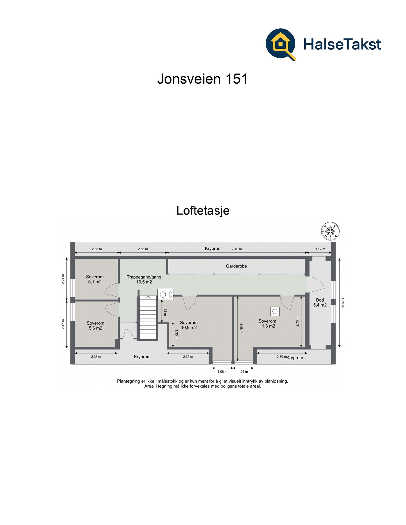 Planskisse loftetasje Galleribilde