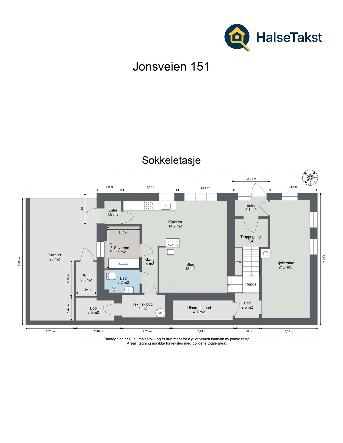 Planskisse sokkeletasje Galleribilde