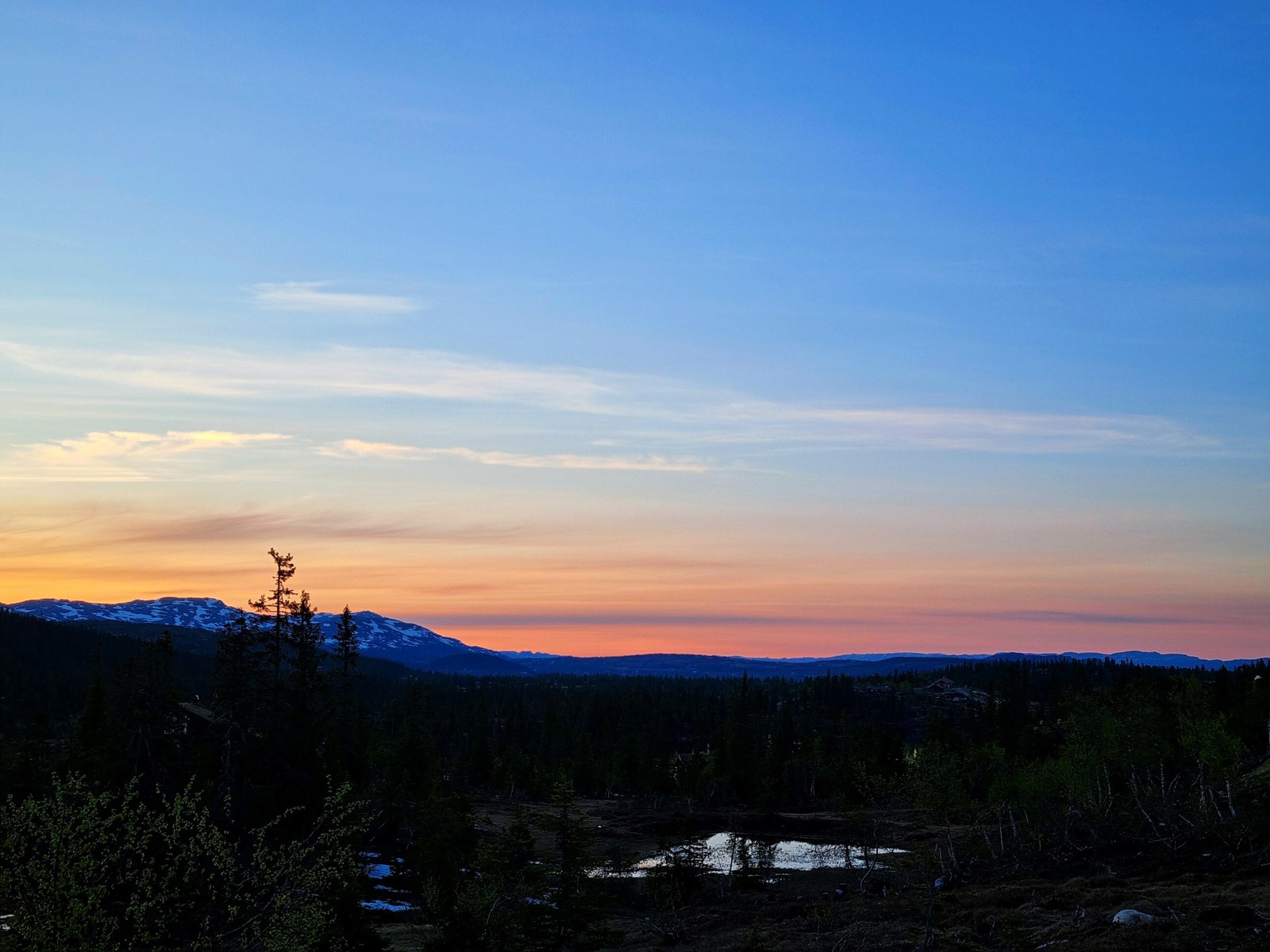 Panoramautsikt nordover mot Nordre Vegglifjell og høyfjellet ved porten til Hardangervidda og helt til Norefjell Galleribilde