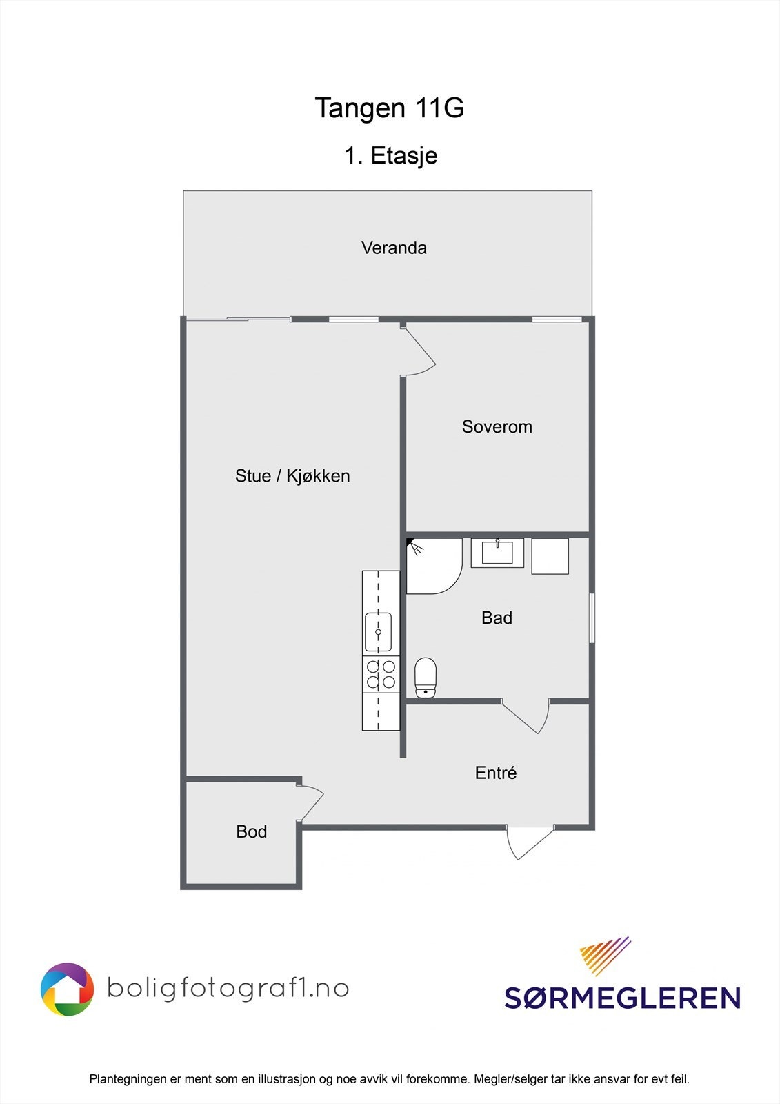 Plantegning NB! Ikke målbar, kun for illustrasjon Galleribilde