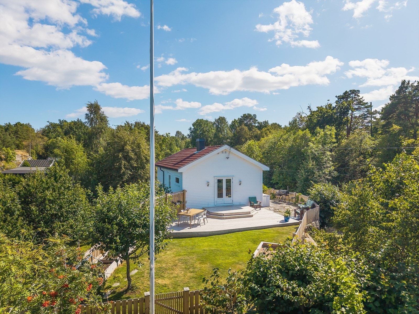 En attraktiv, eiet tomt på 857,10 kvm. Tomten er beliggende høyt og solrikt i et fredelig område på Tjøme. Galleribilde