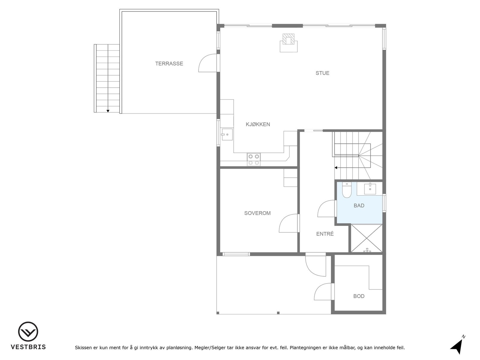 Plantegning hovedetasje. Galleribilde
