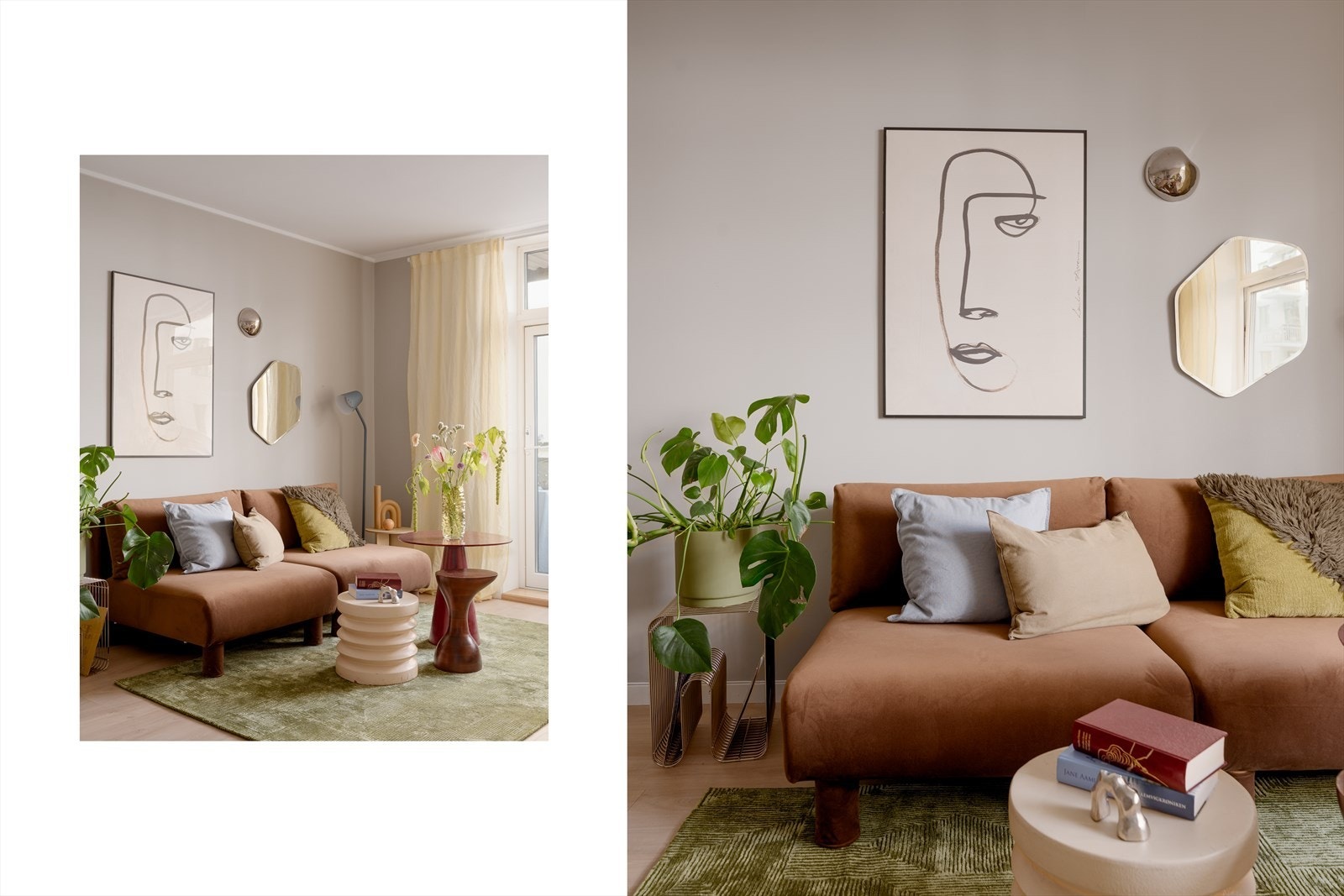 Boligen er godt tilpasset sosialt liv. Her ligger alt til rette for både rolige kvelder foran tv-en og hyggelige selskaper med venner rundt bordet. Galleribilde