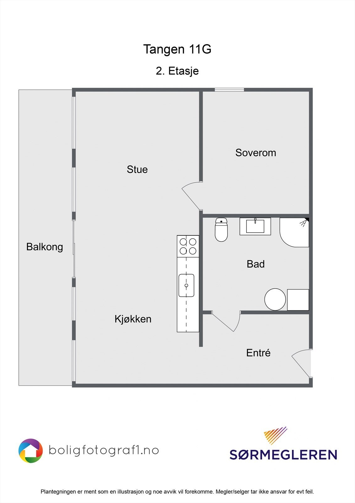 Plantegning NB! Ikke målbar, kun for illustrasjon Galleribilde