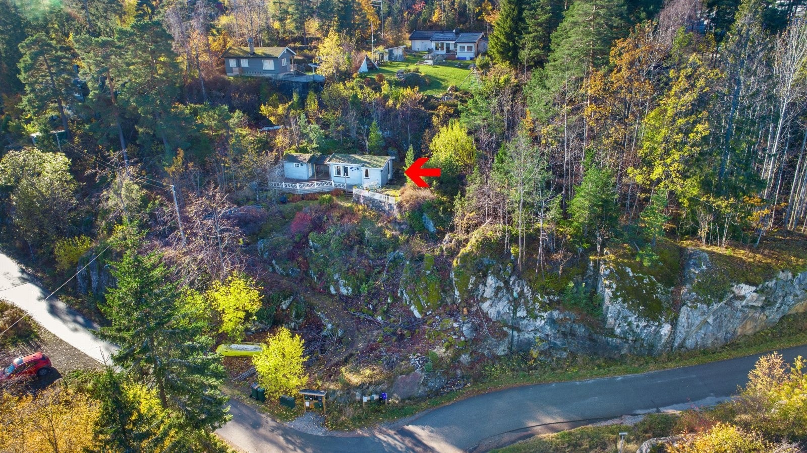 Høydefoto over nær området. Galleribilde