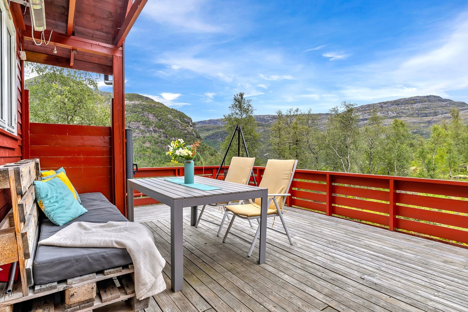 Her får du alt man kan ønske seg på en hytte: gode skiforhold om vinteren, og fantastiske turmuligheter om sommeren - med milevis av stier og badevann i nærheten. Galleribilde