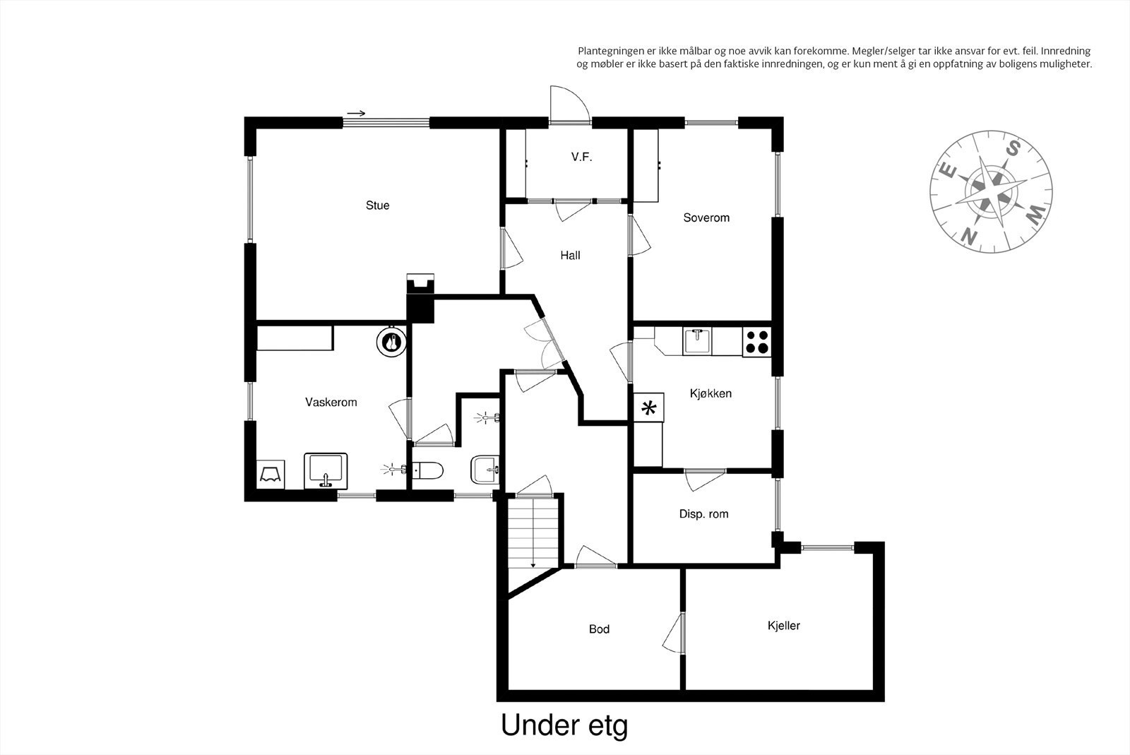 Plantegning u. etasje. Galleribilde