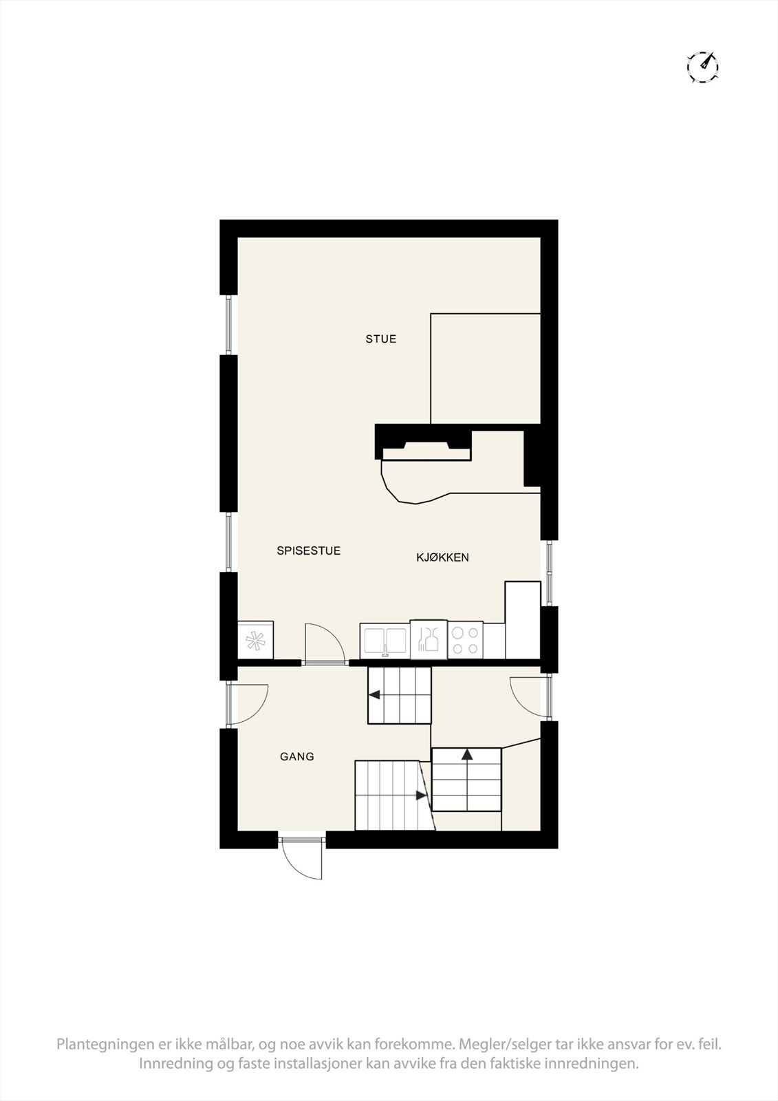 Plantegning 1. etasje utleiedel / bryggerhus. Galleribilde