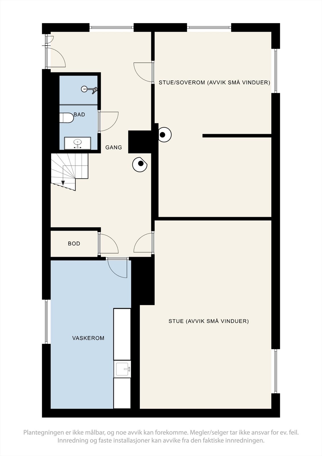 Plantegning kjeller hovedhus. Galleribilde