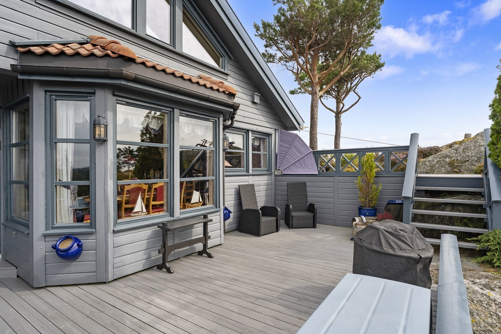 Her kan man skape seg flere soner på flere nivåer av terrassene. Galleribilde